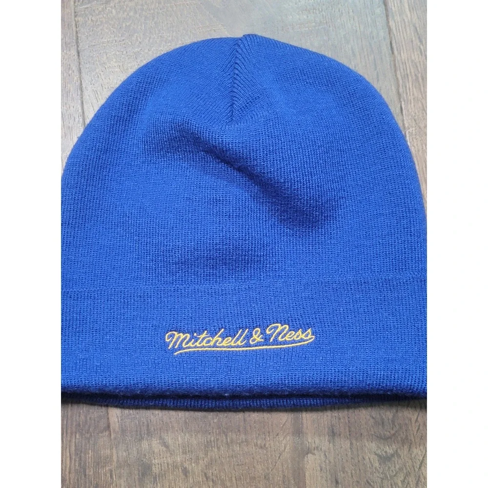 Mitchell Ness Golden State Warriors‎ NBA Knit Beanie Hat Blue Yellow
